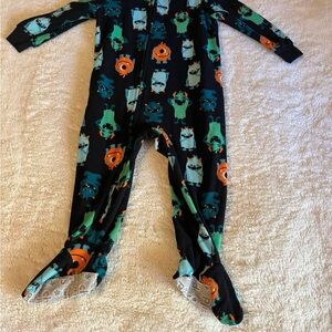 Carter's Monster Print Footie Pajamas - Black, Green, and Orange